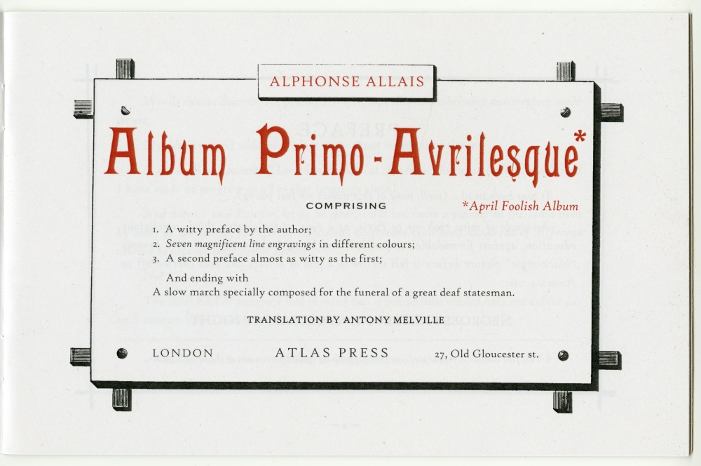 Alphonse Allais “APRIL FOOLISH ALBUM” 扉